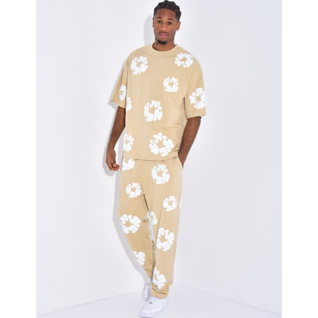 Floral set pants and hoodie