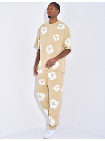 Ensemble pantalon et t-shirt à fleurs