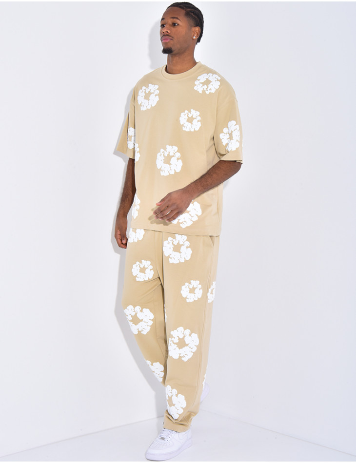 Ensemble pantalon et t-shirt à fleurs
