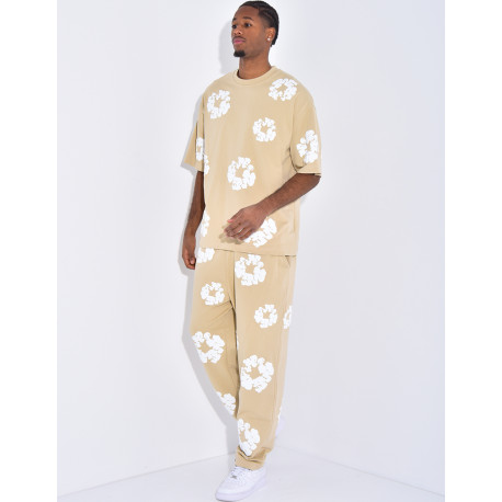 Ensemble pantalon et t-shirt à fleurs