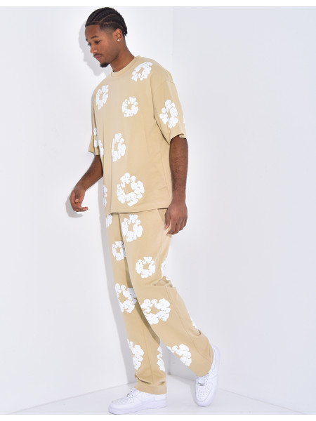 Ensemble pantalon et t-shirt à fleurs