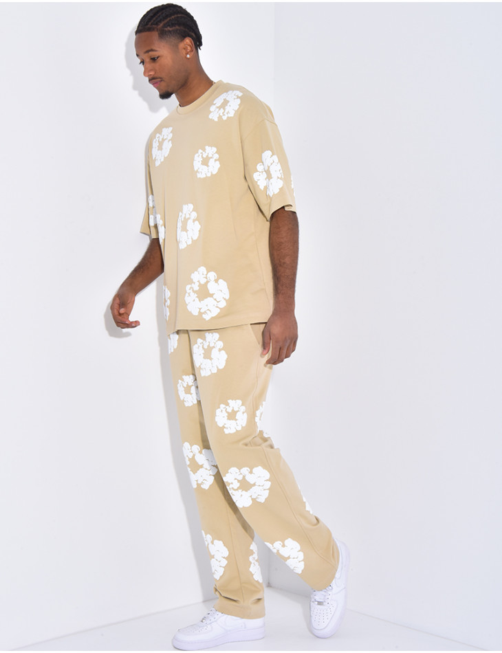 Ensemble pantalon et t-shirt à fleurs