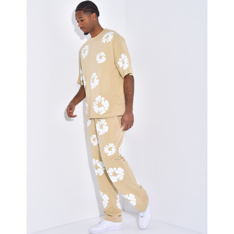 Ensemble pantalon et t-shirt à fleurs