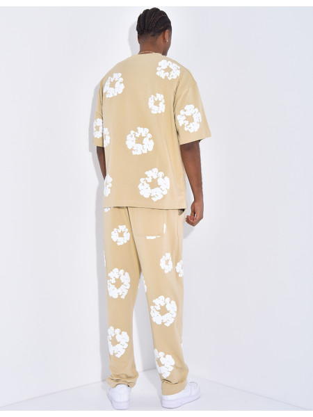 Ensemble pantalon et t-shirt à fleurs