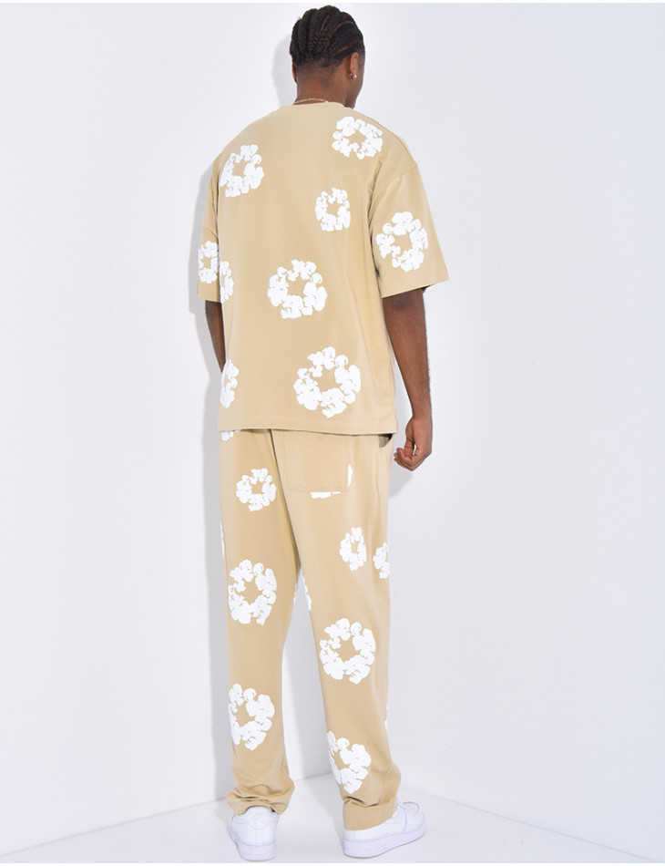 Ensemble pantalon et t-shirt à fleurs