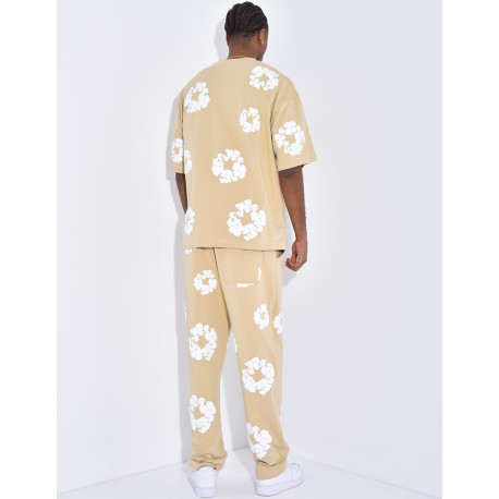Ensemble pantalon et t-shirt à fleurs