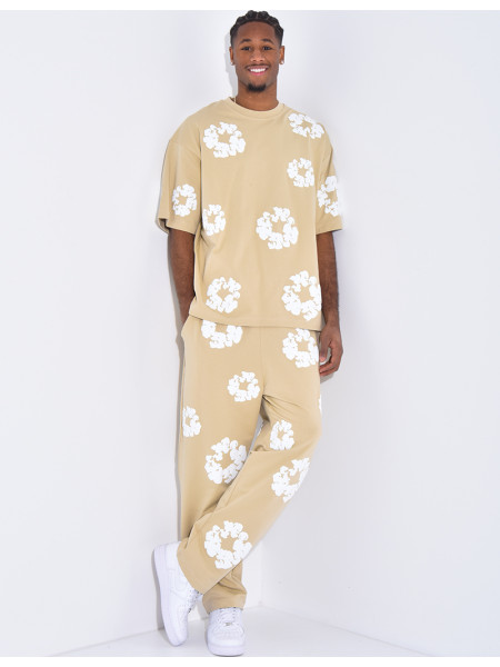 Ensemble pantalon et t-shirt à fleurs