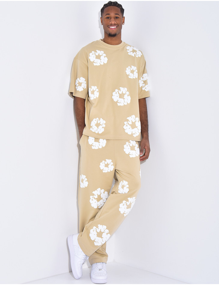 Ensemble pantalon et t-shirt à fleurs