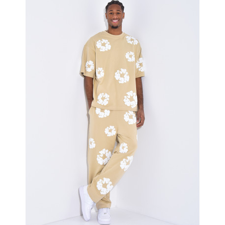 Ensemble pantalon et t-shirt à fleurs
