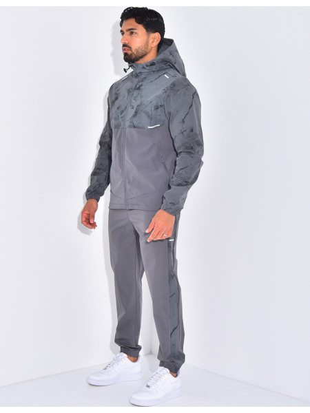 Ensemble pantalon et veste zippée à motifs