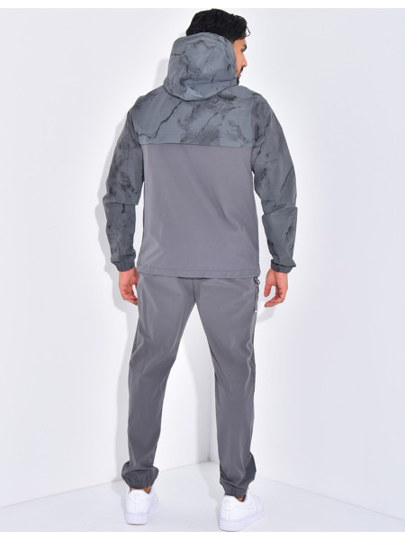 Ensemble pantalon et veste zippée à motifs