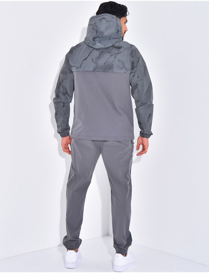 Ensemble pantalon et veste zippée à motifs