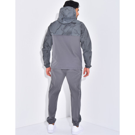 Ensemble pantalon et veste zippée à motifs