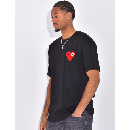 T-shirt coeur brodé