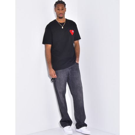 T-shirt coeur brodé