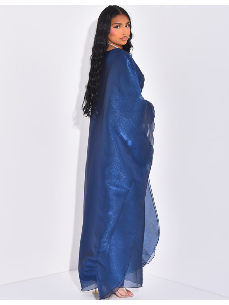 Robe longue papillon en voile irisé doublée