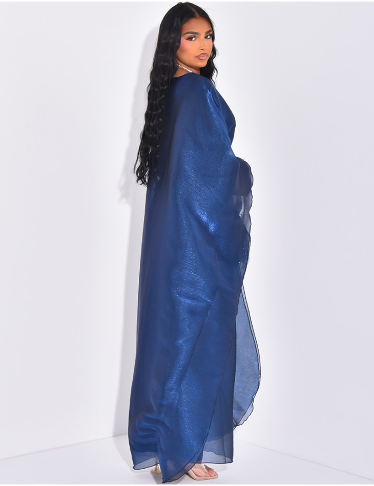 Robe longue papillon en voile irisé doublée