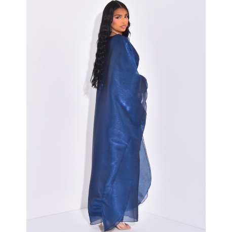 Robe longue papillon en voile irisé doublée