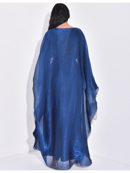 Robe longue papillon en voile irisé doublée