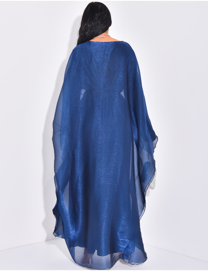 Robe longue papillon en voile irisé doublée