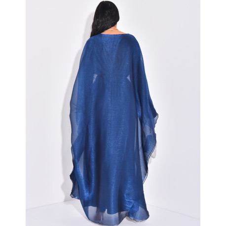 Robe longue papillon en voile irisé doublée