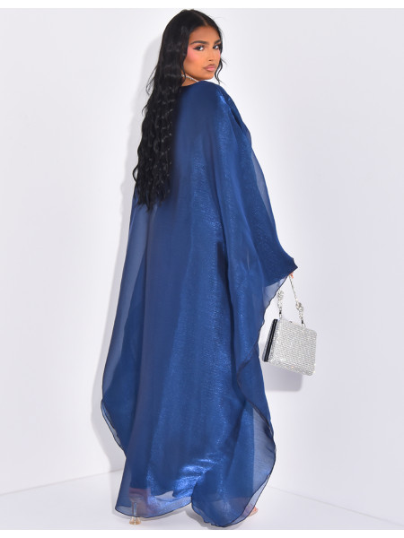 Robe longue papillon en voile irisé doublée