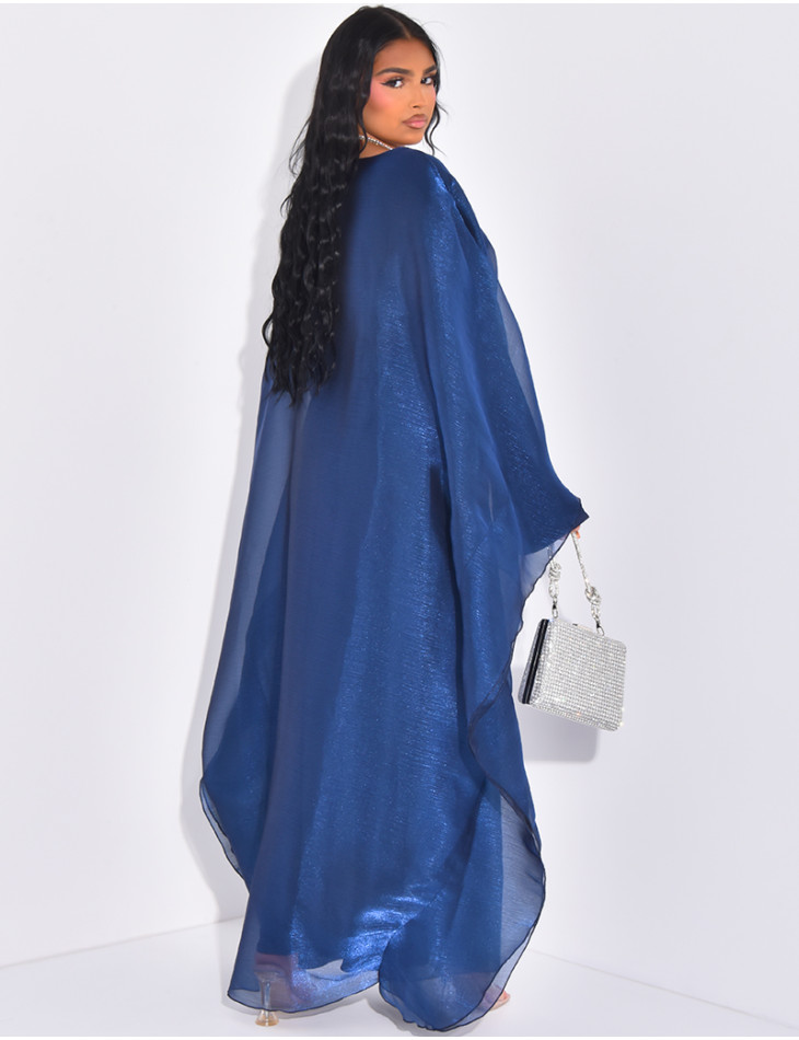 Robe longue papillon en voile irisé doublée