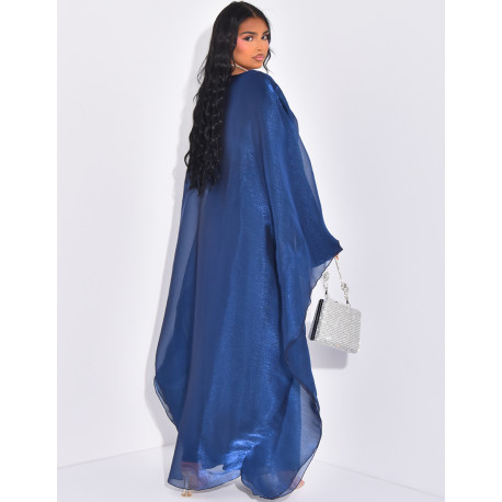 Robe longue papillon en voile irisé doublée