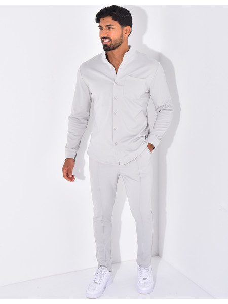 Ensemble pantalon et chemise à col rond