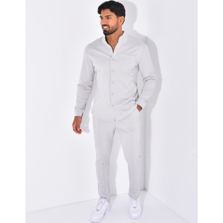 Ensemble pantalon et chemise à col rond