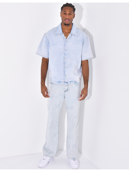 Ensemble en jeans à motifs pantalon et chemise