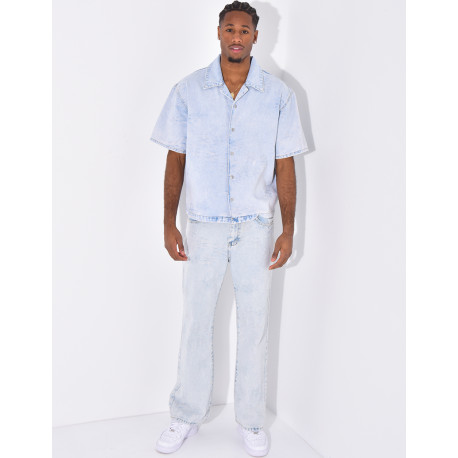 Ensemble en jeans à motifs pantalon et chemise