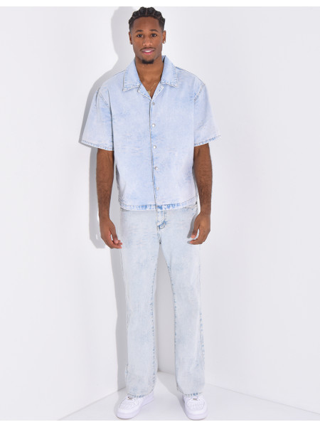 Ensemble en jeans à motifs pantalon et chemise