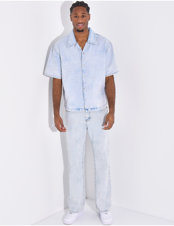 Ensemble en jeans à motifs pantalon et chemise