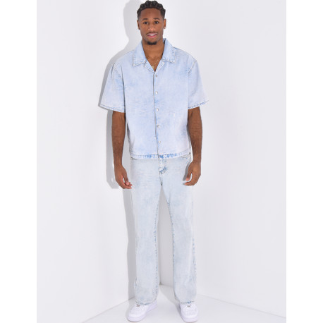 Ensemble en jeans à motifs pantalon et chemise