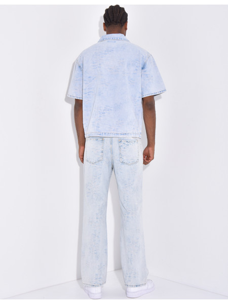 Ensemble en jeans à motifs pantalon et chemise