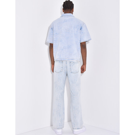 Ensemble en jeans à motifs pantalon et chemise