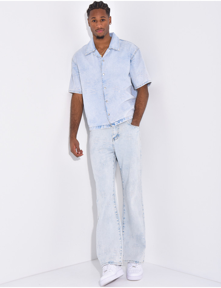 Ensemble en jeans à motifs pantalon et chemise