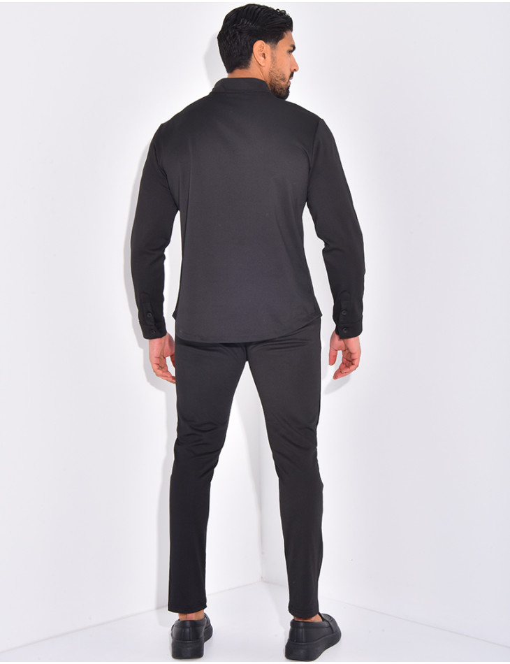 Round-neck trousers and shirt set