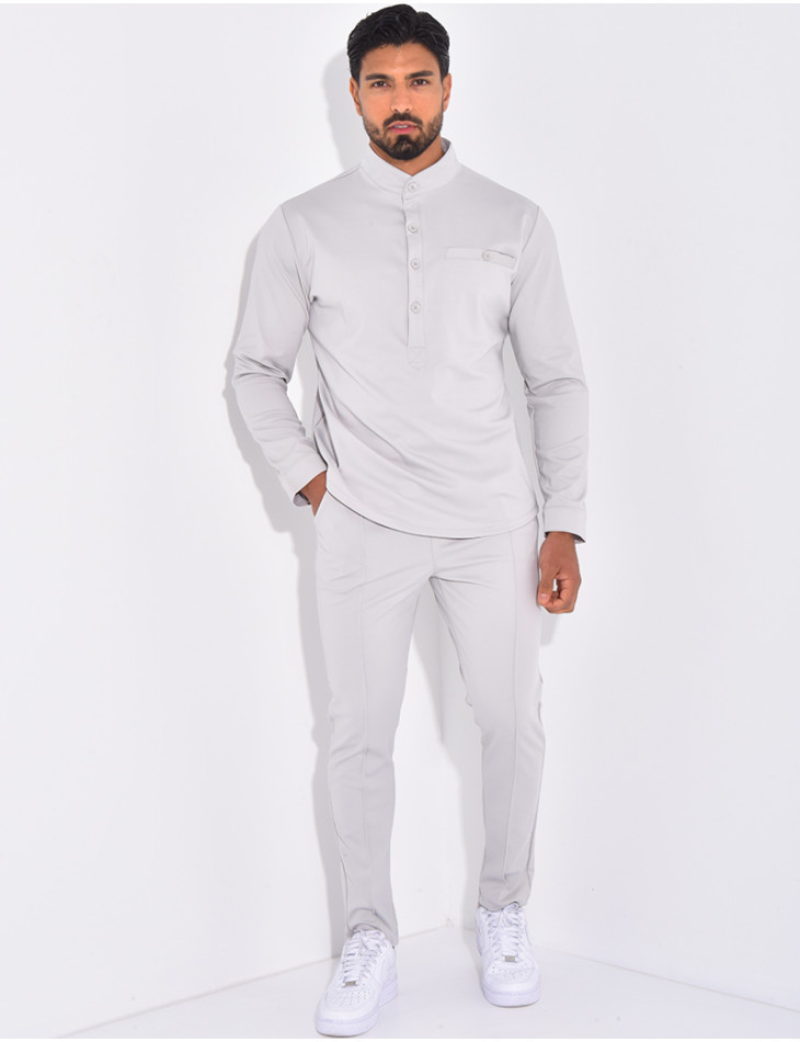 Set aus Hose und Hemd mit Rundhalsausschnitt