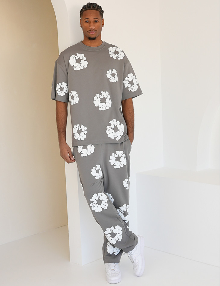 Floral set pants and hoodie