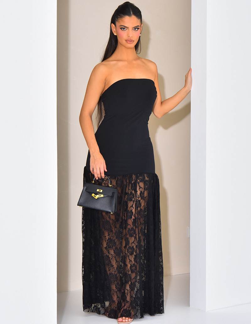 Robe bustier longue à...