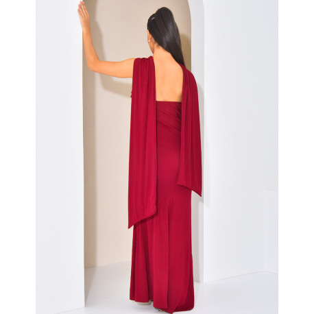 Asymmetrisches trägerloses Kleid mit Bindetuch