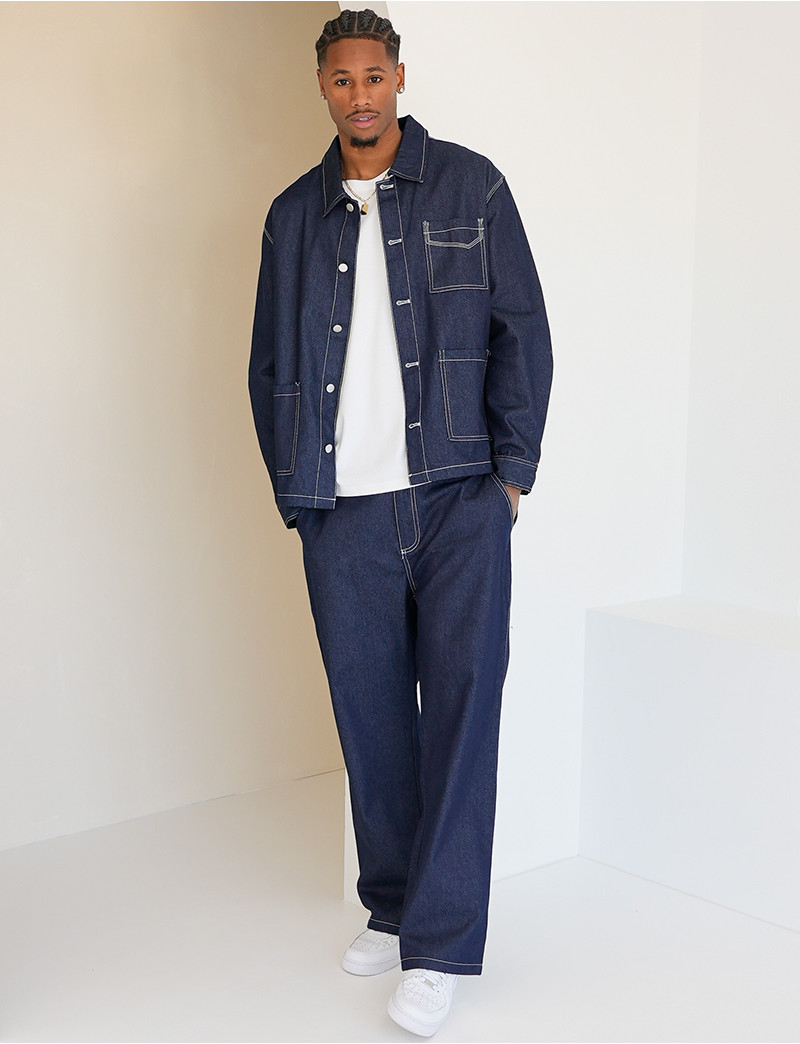 Ensemble en jeans fin pantalon et chemise