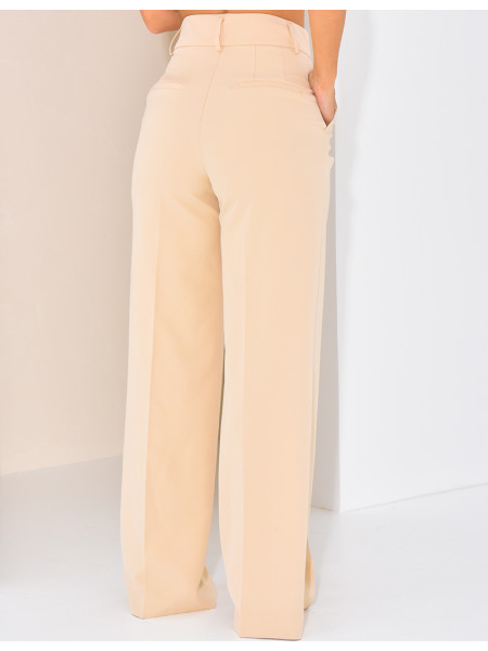 High-waisted, straight-leg tailored trousers