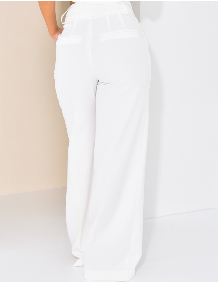 Pantalon de tailleur taille haute et droit