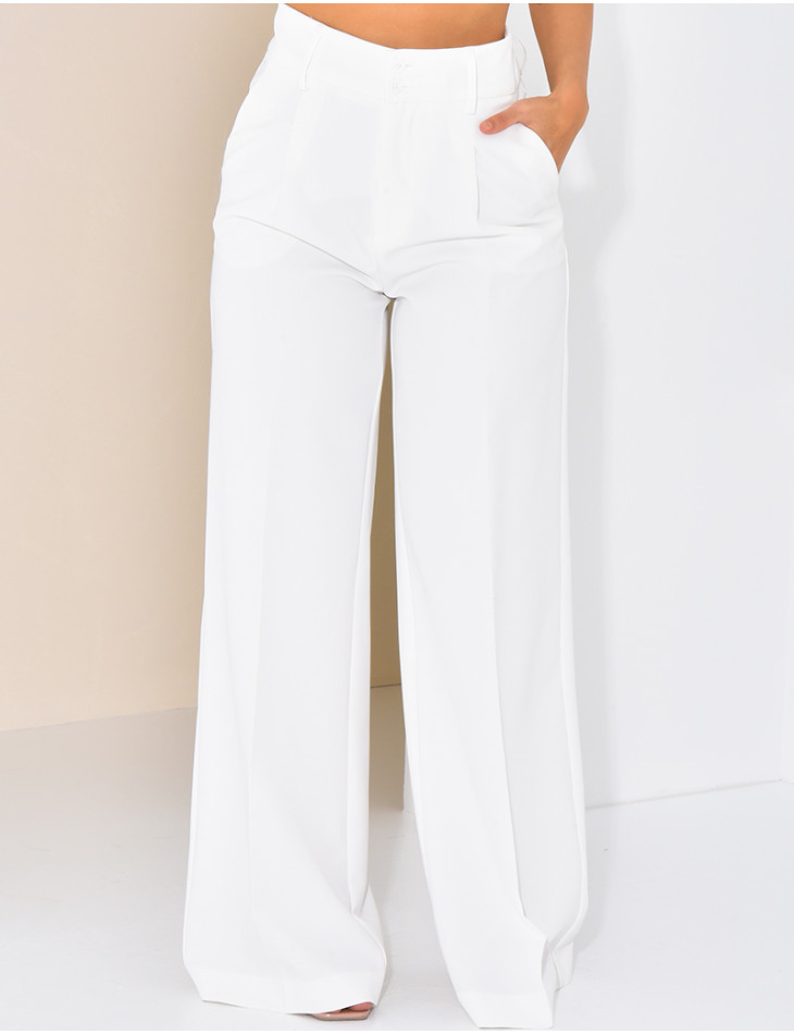 Maßgeschneiderte Hose mit hoher Taille und geradem Bein