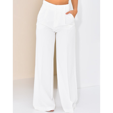 Maßgeschneiderte Hose mit hoher Taille und geradem Bein