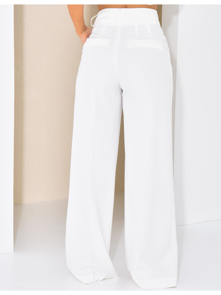 Pantalon de tailleur taille haute et droit