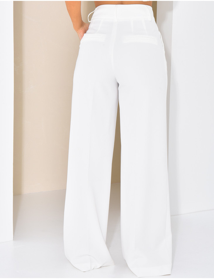 Pantalon de tailleur taille haute et droit